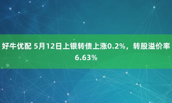 好牛优配 5月12日上银转债上涨0.2%，转股溢价率6.63%