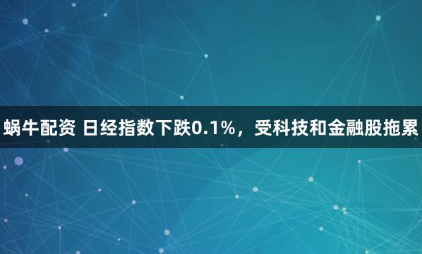 蜗牛配资 日经指数下跌0.1%，受科技和金融股拖累